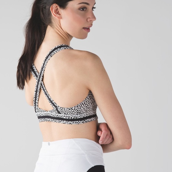 Lululemon Rack Pack Bra Miss Mosaic White Posey Black White Black 6 - Picture 2 of 5
